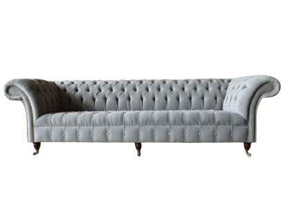 Chesterfield Design Sofa 4 Sitzer Couch Polster Luxus Textil Couchen