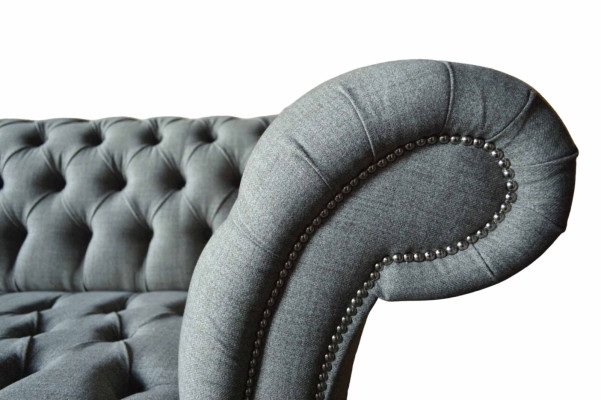 Grau Viersitzer Sofa Stoff Wohnzimmer Design Couchen Polster Sofas Neu