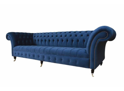 Chesterfield Big Sofa Couch Textil Samt Polster Sofas 4 Sitzer Couchen