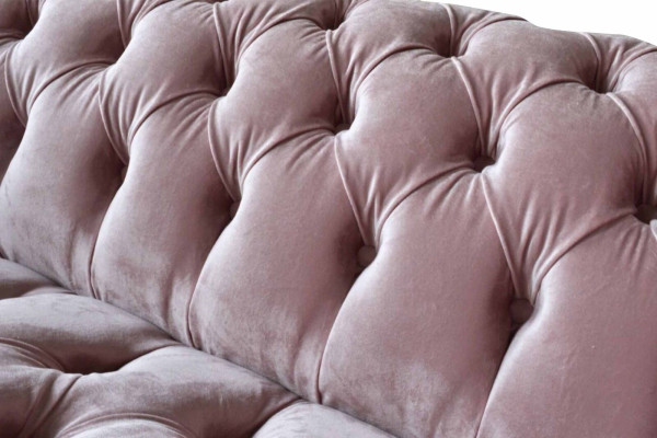 Chesterfield 3 Sitzer Sofa Stoffsofa Rosa Wohnzimmer Polster Sofas Neu