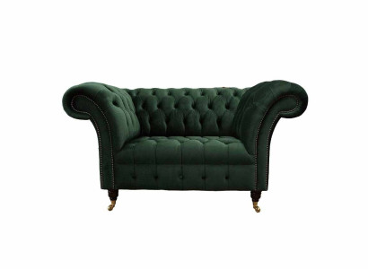 Sessel Design Relax Grün Textil Wohnzimmer Polster Sitzer Luxus Einsitzer