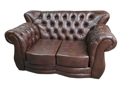 Sofa Chesterfield Luxus Couch 2 Sitzer Sofas Braun Ledersofa Couchen