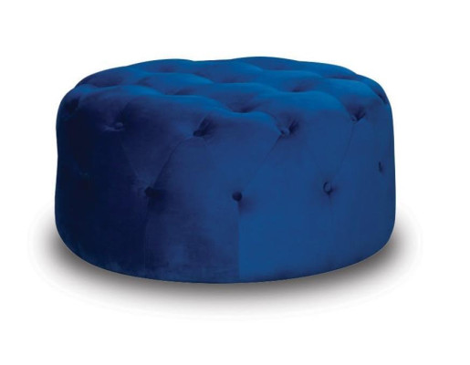 Hocker Fußstütze Hocker Sitz Wohnzimmer Stoff Blau Luxus Sitzmöbel 