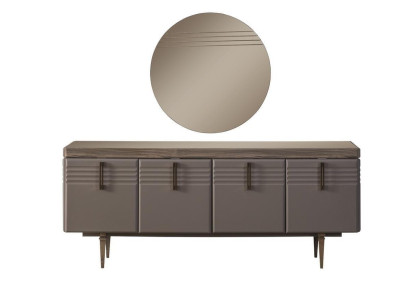 Sideboard Anrichte Grau Schrank Spiegel Kommode Holz Garnitur Kommode