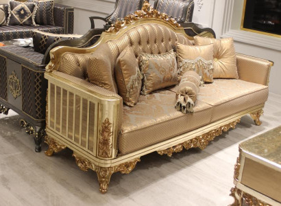 Sofagarnitur 331 Sitzer Textil Komplett Set Sofa Sessel Holz Chesterfield