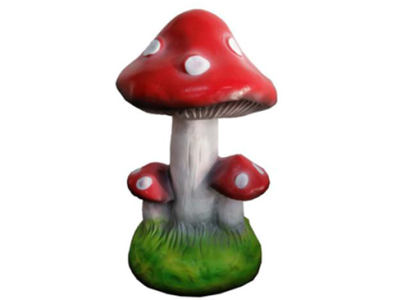 Skulptur Pilz Haus Statue Garten Figuren 32cm Statuen Skulpturen Figur Neu