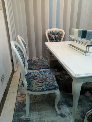 Esstisch designer Sitz Lehnstühle Stuhl Garnitur Tisch + 6 Stühle Set