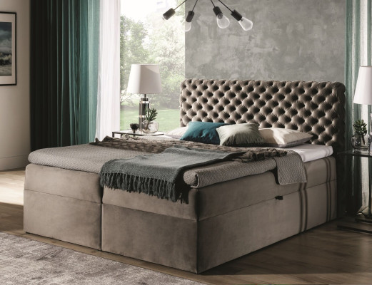 Chesterfield boxspring bett schlafzimmer möbel betten king size samt hotel neu