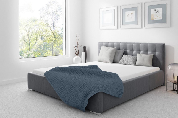 Bettrahmen Doppelbett Modern Ehebett Betten Polsterbett Grau Schlafzimmer 160 cm