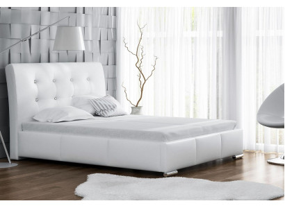 Ehebett Bettrahmen Betten Polsterbett Doppelbett Weiß Polyester Zeitgenössisch