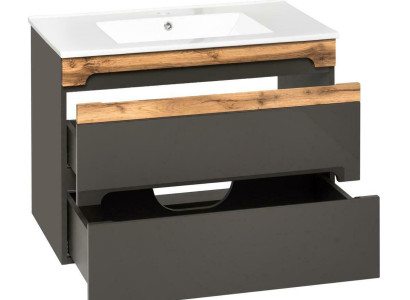 Badmöbel Set 80cm Waschbecken mit Unterschrank Modern Dekorative Waschtisch