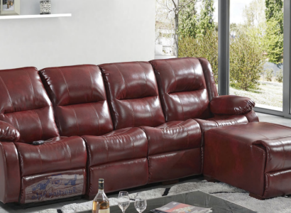 Sofa 4 Sitzer Polster Kunstleder Wohnlandschaft Sofas Pouffe Luxus Möbel Neu