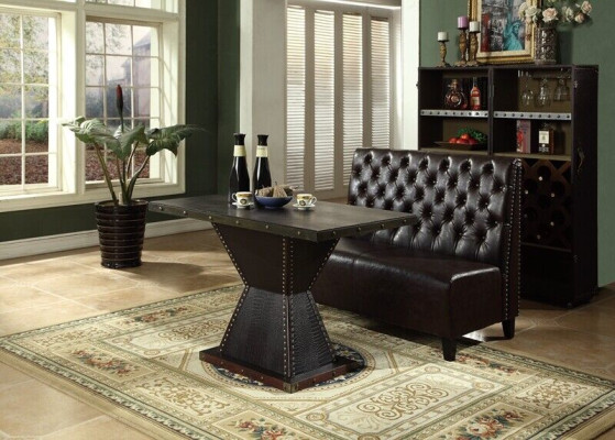 Chesterfield Sofa Bank Couch Sitzbank Braun Wartezimmer Wohnzimmer Büro Sofas