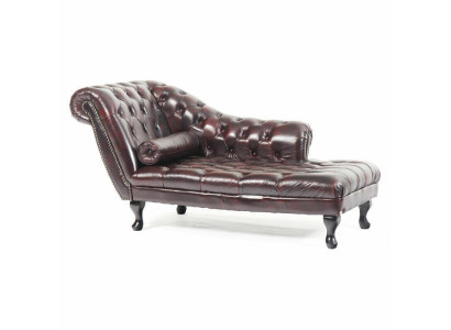 Chesterfield Rot Chaise Lounge Designer Liege Leder Sofa Chaiselongues Couch Neu