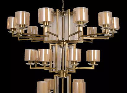  Deckenleuchter Kronleuchter Luxus Gold Deckenlampe Lüster Glas Modern