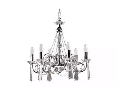 Silber Lüstern Hängende Kronenlampe Kronleuchter Prunklampe Modern Art