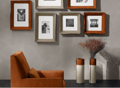 Sessel Sitz Modern Design Wohnzimmer Polster Einsitzer Textil Braun Stil Luxus