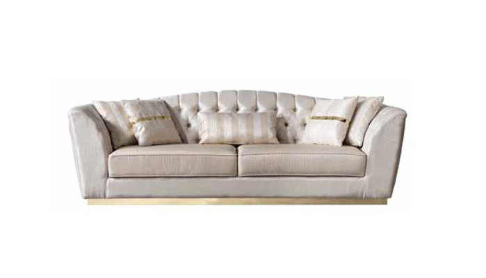 Sofa 3 Sitzer für Wohnzimmer Bequemes Sofa in Weiß Luxuriöses Sofa Neu