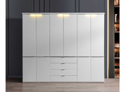 Weißer Kleiderschrank 4-Schubladen Schlafzimmer Schränke Holz Möbel 