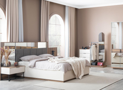 Set Bett 2x Nachttische 4tlg. Komplettes Schlafzimmer Luxus neu Möbel