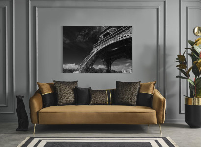 Sofa 3 Sitzer Braun Textil Wohnzimmer Design Couch Modern Neu Luxus
