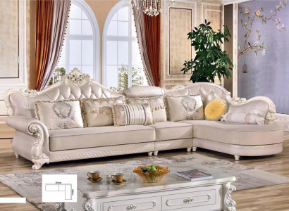 Chesterfield Ecksofa Sofa Couch Polster Möbel Barock Rokoko Stoff Leder