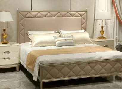 Schlafzimmer Bett Polster Design Möbel Luxus Doppel Beige Betten Leder