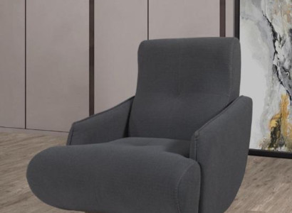  Grauer Loungesessel Designer Einsitzer Polster Sessel Wohnzimmer Möbel