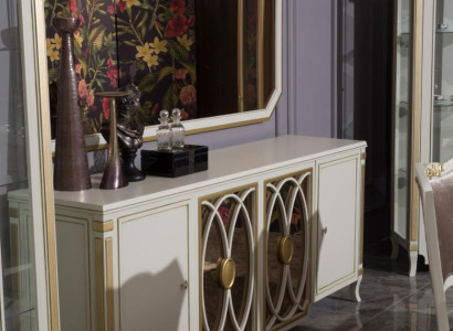 Sideboard Luxus Holz Anrichte Schränke Wohnzimmer Glasschrank Neu