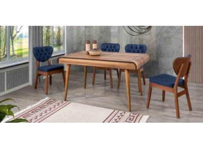 Modernes Möbel Esszimmer Set Garnitur Sitz Essgruppe Esstisch Polster 5tlg.