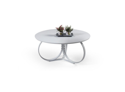 Weiß Couchtisch Rund Wohnzimmer Tisch Designer Einrichtung Modern Möbel
