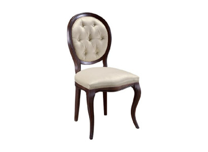 Klassischer Weiß-Brauner Stuhl Designer Holzstuhl Esszimmerstuhl Königsstuhl