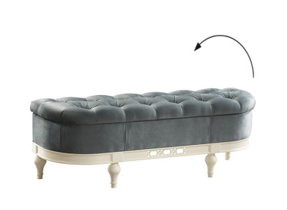 KLASSISCHER HOCKER RETRO RUSTIKAL FUßHOCKER OTTOMANE SITZBANK BANK - FL-P1A