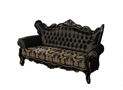 Chesterfield Barock Dreisitzer Couch Couchen Stoff Gold Sofa Möbel