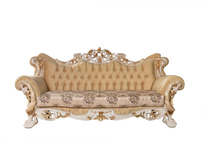 Chesterfield Barock Dreisitzer Couch Möbel Sofa Couchen Stoff Beige