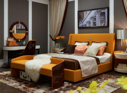 Bett Nachttisch Hocker 4 tlg. Schlafzimmer Set Modern Design Luxus Betten Neu