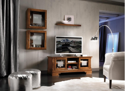Wohnwand Set 3tlg. Wohnzimmer rtv Vitrine Anrichte Regal Luxus Wandschränke Neu
