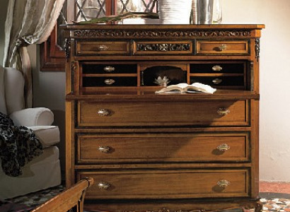 Sekretär Kommode Massivholz Schlafzimmer Italienische Möbel Wohnzimmer Braun