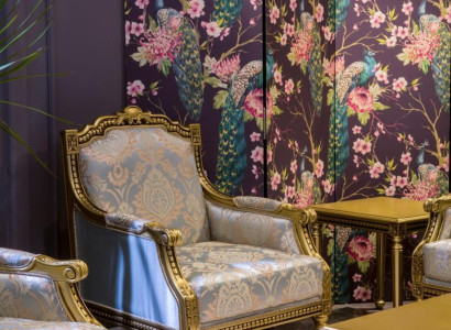 Sessel Einsitzer Luxus 1 Sitzer Polster Sitz Designer Textil Sitz Stoff Art déco