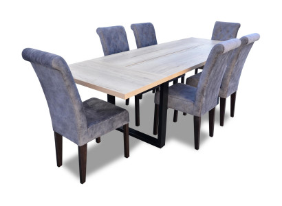 Klassische Set Esstisch + 6x Stühle Lehn Stuhl Garnitur Tische Esszimmer Gruppe