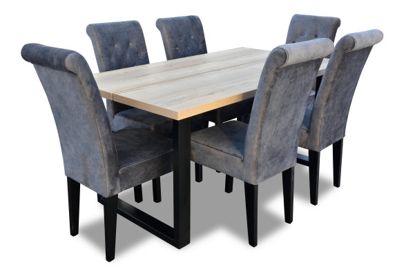 Klassische Set Esstisch + 6x Stühle Lehn Stuhl Garnitur Tische Esszimmer Gruppe