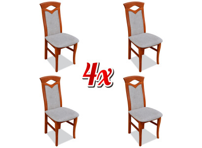 Stuhl Set Sessel Lehn Design Polster Stoff Textil Ess Wohn Zimmer 4x Stühle Neu