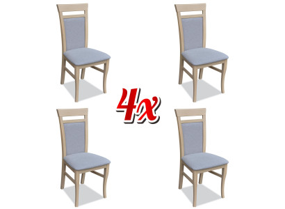 Set 4x Design Stuhl Textil Lehnstuhl Polster Stühle Gastro Esszimmer Holz Stoff