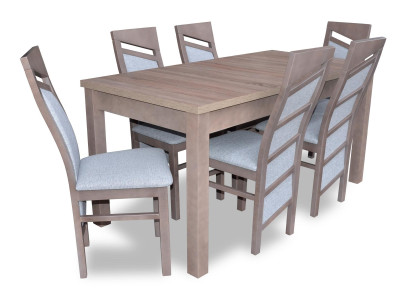 Set Esstisch 6x Stühle Lehn Stuhl Garnitur Tische Esszimmer Gruppe 7tlg. Holz