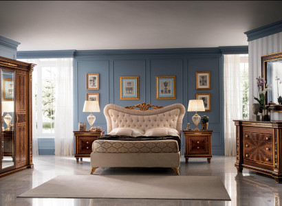 arredoclassic™ Schlafzimmer Set Modigliani Barock Rokoko Bett Nachttisch 4tlg.