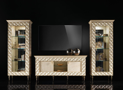 Wohnwand Vitrine rtv Sideboard Schrank Wand Barock Rokoko Design