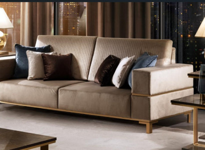 Sofa Dreisitzer Klassische Couch Polster 3 Sitzer Textil Couchen Stoff Neu