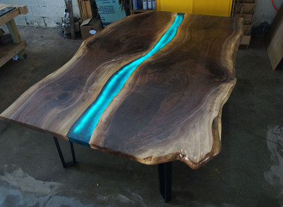 Tisch esstisch tische epoxid harz epoxy massive design möbel 240x100 echtes holz