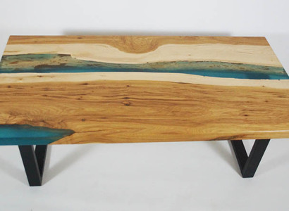 Couchtisch River Table Epoxidharz Massiv Tische 120x70 Flusstisch Echtes Holz
