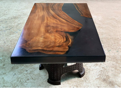 Couchtisch River Table Massiv Tische 100x60 Flusstisch Echtes Holz
